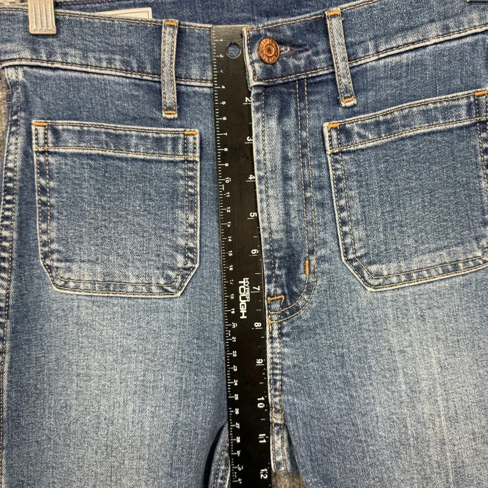 Gap 70s Flare High Rise Jeans Womens 26 2 Medium Indigo Patch Pocket Denim - Picture 7 of 12
